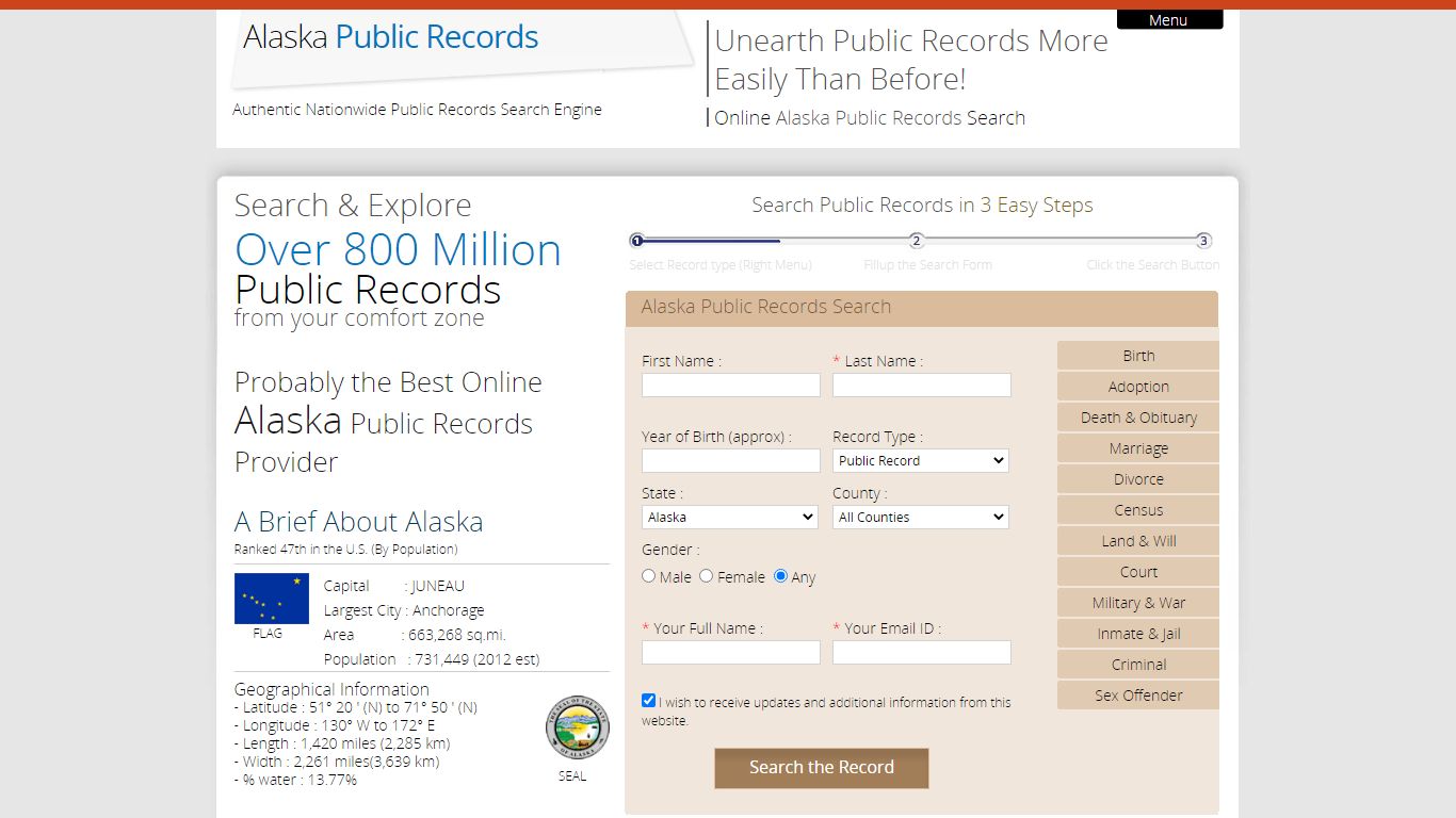 Alaska Public Records. Search Public Record in Alaska.